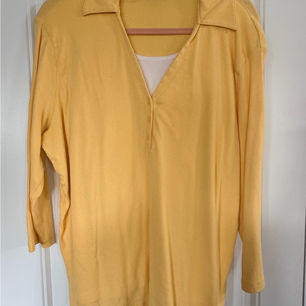 Sonoma Yellow Button Down Women's Shirt